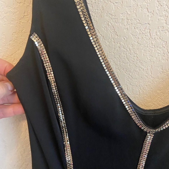 Moda International Black Tank Dress with Sequin Detail Size 12 - Picture 3 of 5